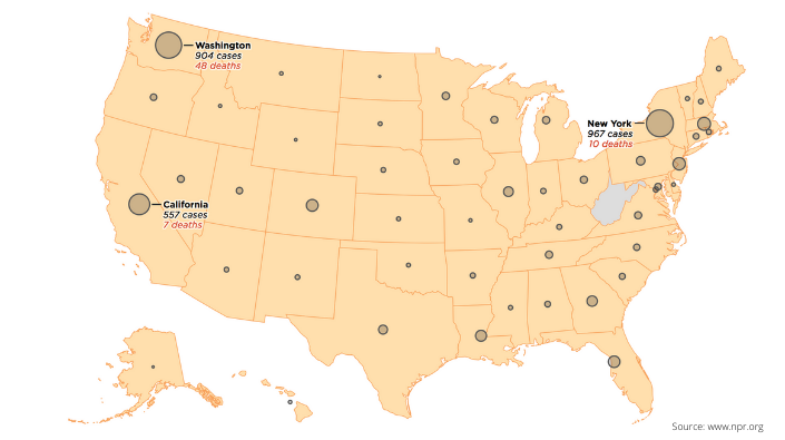 The-Spread-Of-The-Coronavirus-In-The-U.S. source: www.npr.org